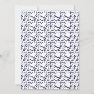 Blaues und weißes Geschenkpapier mit einem Grafikm Einladung