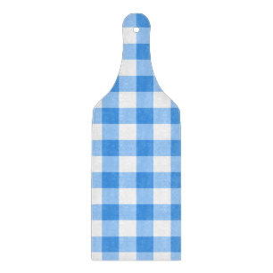 Blaues und weißes Gingham-Karo-Muster Schneidebrett