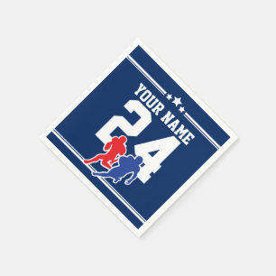 Blaues und weißes kundengerechtes Fußballteam Serviette