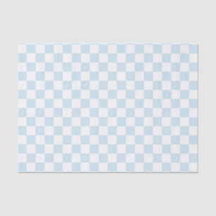 Blaues und weißes Pastellschachbrett Seidenpapier