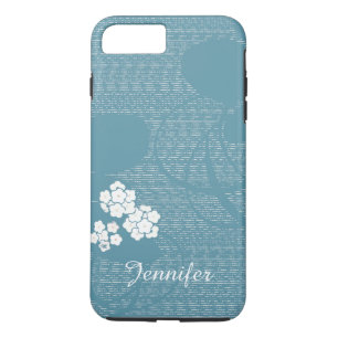 Blaues und weißes personalisiertes iPhone 8 plus/7 plus hülle