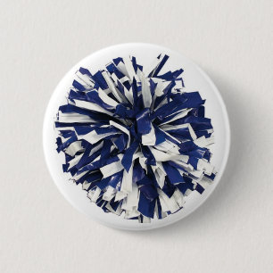 Blaues und weißes Poms Button
