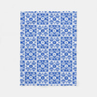Blaues und weißes Seashell-Strand-Block-Muster