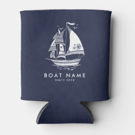 Blaues und weißes Wasserschiff Dosenkühler