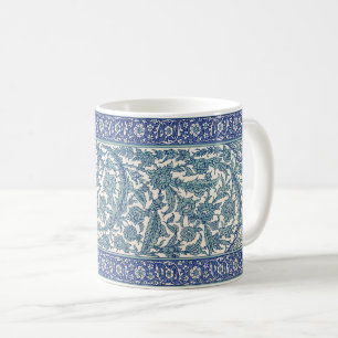 Blaues Verziertes florales arabisches Muster Kaffeetasse
