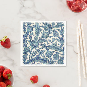 Blaues Verziertes florales arabisches Muster Serviette