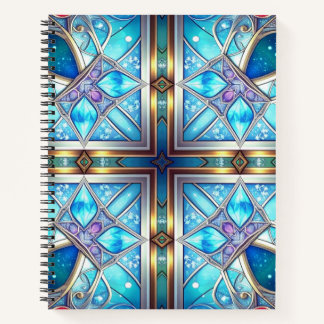 Blaues verziertes Notizbuch