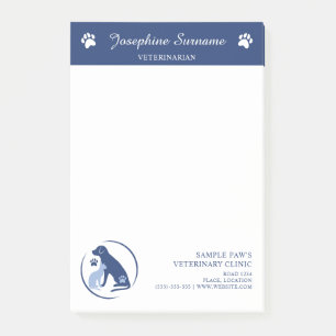 Blaues Veterinär Tierklinik Benutzerdefiniertes Lo Post-it Klebezettel