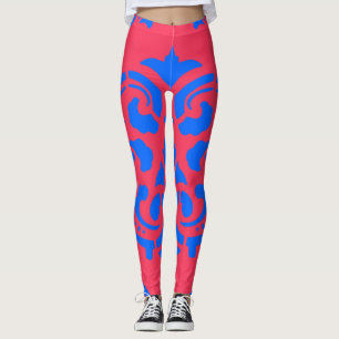 Blaues Viktorianisches Muster Leggings