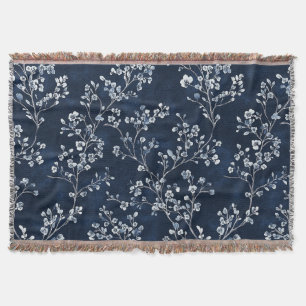 Blaues Vintage-Blumen-Toile-Muster (13) Decke