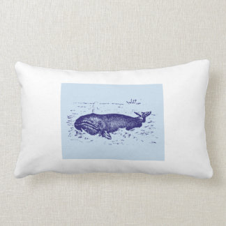 Blaues Vintage-Wal-Design-Kissen Lendenkissen