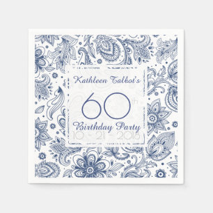 Blaues Vintages 60. Serviette