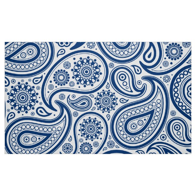 Blaues Vintages Paisley-Muster Stoff (Fat Quarter (45,7 x 55,9 cm))