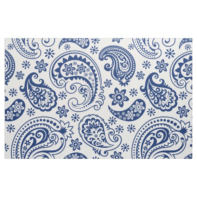 Blaues Vintages Paisley-Muster Stoff (Fat Quarter (45,7 x 55,9 cm))