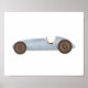 Blaues Vintages Race Car Kids Zimmerdekor Poster (Vorne)