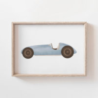 Blaues Vintages Race Car Kids Zimmerdekor