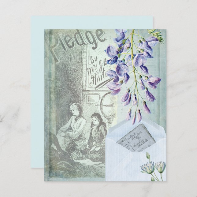 Blaues Vintages Scrapbook (Vorne/Hinten)