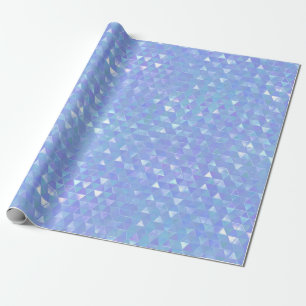Blaues Violet Trendy Dreiecke Geometrisches Party Geschenkpapier