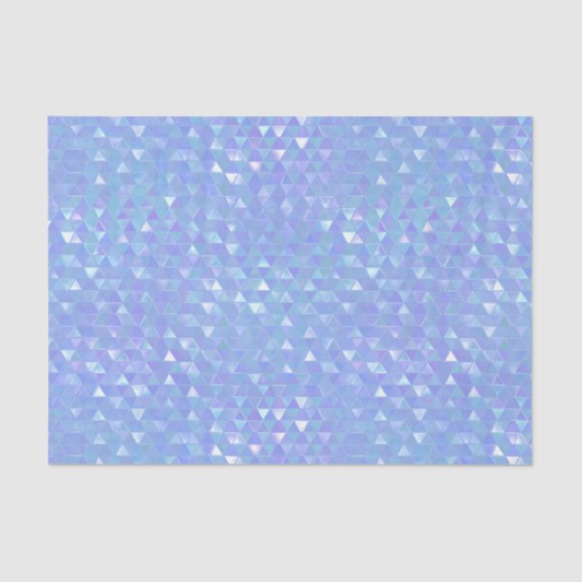 Blaues Violet Trendy Dreiecke Geometrisches Party Seidenpapier (Vorderseite)