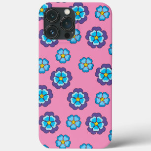 Blaues Violett Rosa Blumenmuster Case-Mate iPhone Hülle