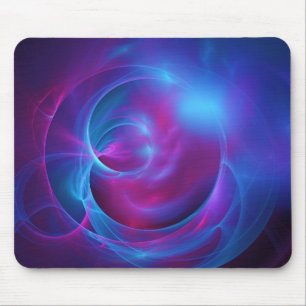 Blaues Violett und rosa Wirbles kosmisches Fraktal Mousepad
