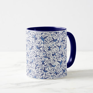 Blaues Vogel-Muster Delfts Tasse