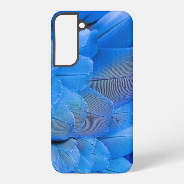 Blaues Vogelgefechtsmuster Samsung Galaxy Hülle (Rückseite)