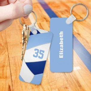Blaues Volleyball-Team - Name der Kinder Schlüsselanhänger
