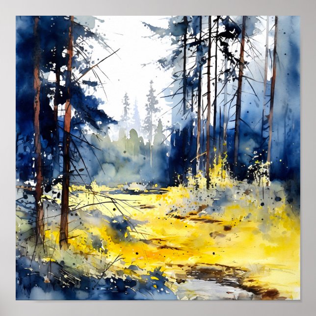 Blaues Waldmaler Poster (Vorne)