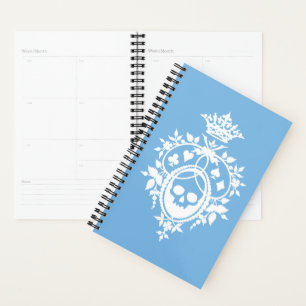 Blaues Wappen mit Skull und Cardsuits Planer