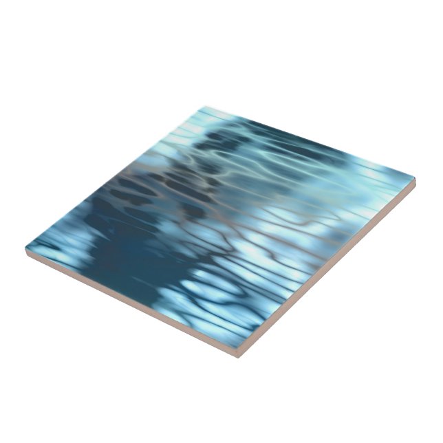 Blaues Wasser Abstrakt Fliese (Seite)