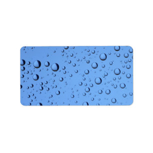Blaues Wasser-Blasen Adressaufkleber