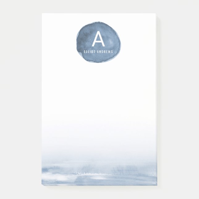 Blaues Wasser-Fleck | personalisiert Post-it Klebezettel (Vorderseite)