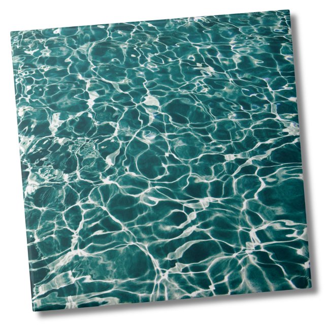 Blaues Wasser Fliese (Peaceful Summer Aqua Blue Swimming Pool Water Ceramic Tile)