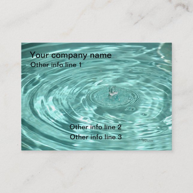 Blaues Wasser lässt Kräuselungen Visitenkarten Visitenkarte (Vorderseite)