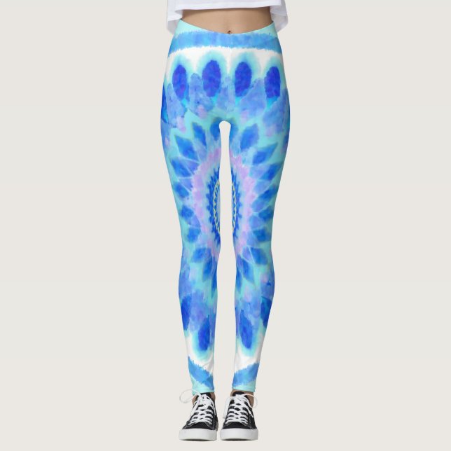 Blaues Wasser Leggings (Vorderseite)