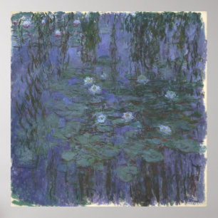 Blaues Wasser-Lilien durch Claude Monet Poster