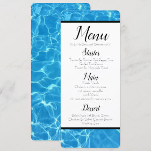 Blaues Wasser-Menü Einladung