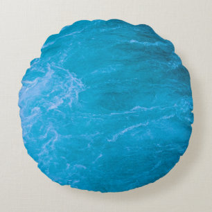 Blaues Wasser Rundes Kissen