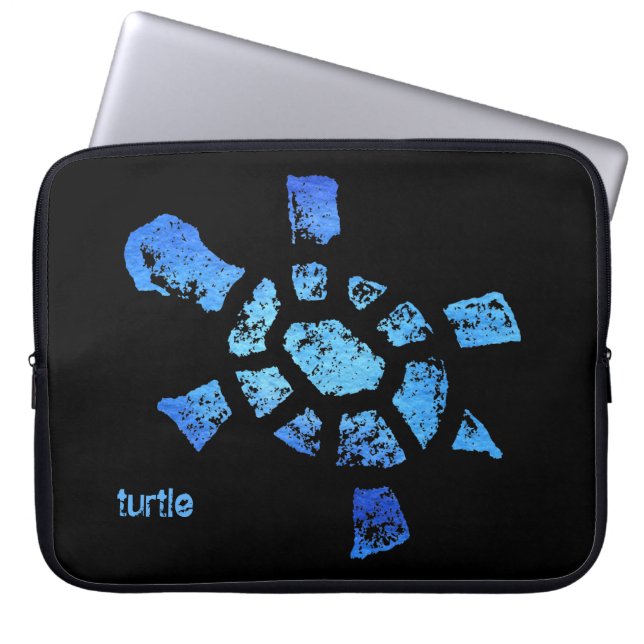 Blaues Wasser-Schildkröte 15" Laptopschutzhülle (Vorderseite)