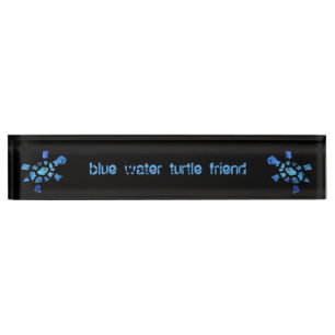 Blaues Wasser-Schildkröte-Freund Namensplakette