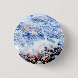 Blaues Wasser schweben Button