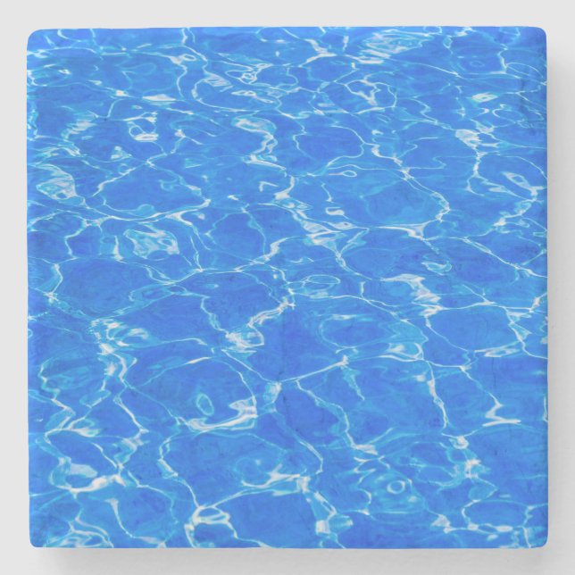 Blaues Wasser Steinuntersetzer (Vorderseite)