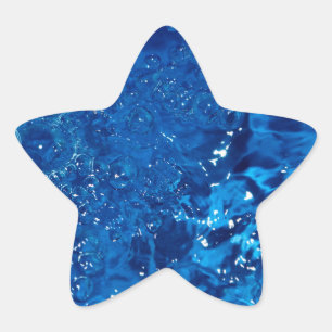 Blaues Wasser Stern-Aufkleber