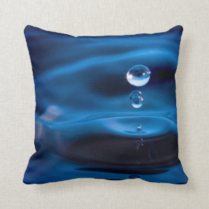 Blaues Wasser-Tropfen Kissen