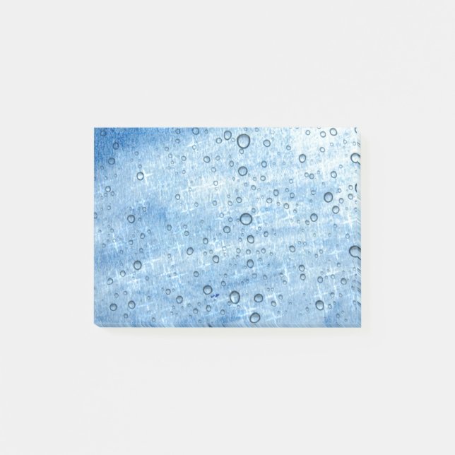 Blaues Wasser-Tropfen Post-it Klebezettel (Vorderseite)