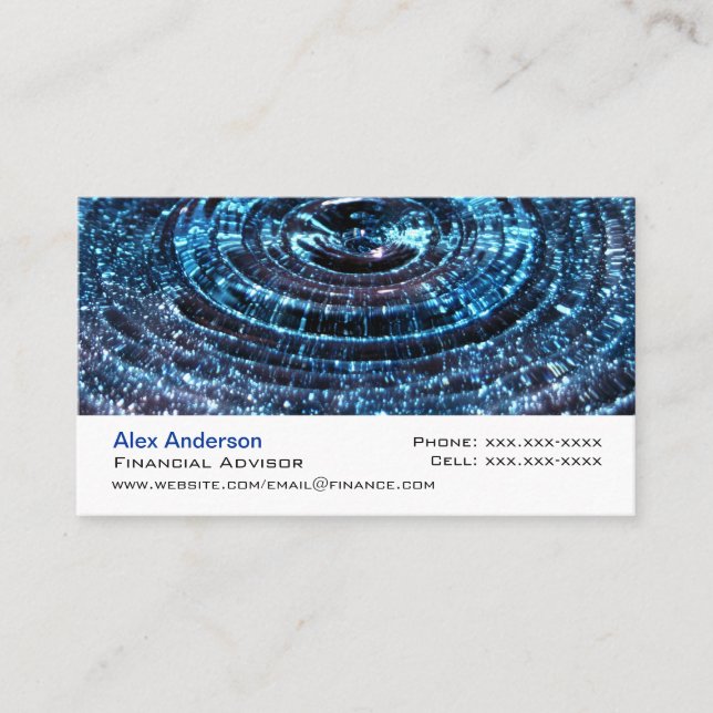 Blaues Wasser-Tropfen Visitenkarte (Vorderseite)