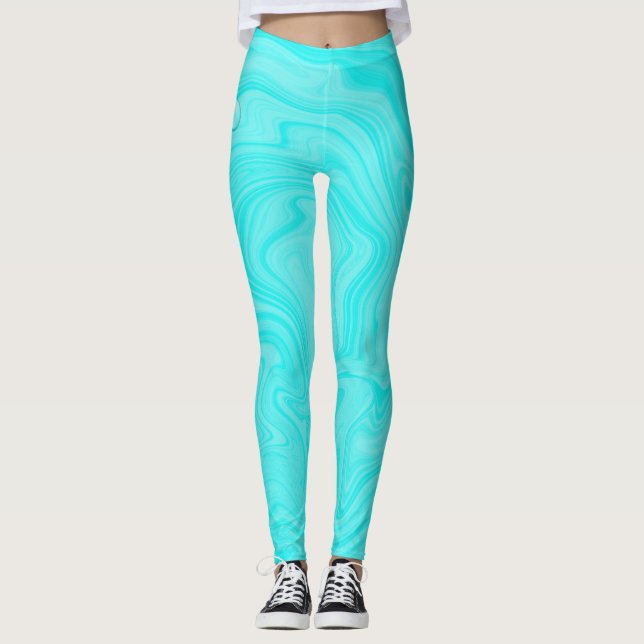 Blaues Wasser tropft Sommerschwimmbad Geburtstagsp Leggings (Vorderseite)