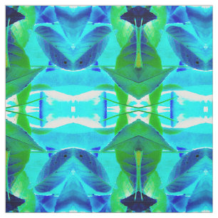 Blaues Wasserblätter-Stoff Stoff