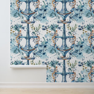 Blaues Wasserfarbdesign Tapete